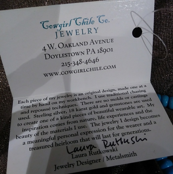 Turquoise and Sterling Necklace - Picture 4 of 8